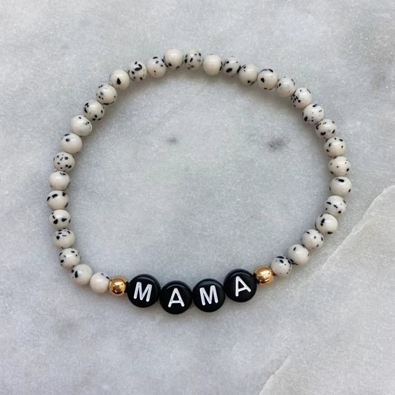 Custom Name Bracelet Couple Bracelets for Women Men Custom Hanade Natural Stones Beads Letter Bracelet Charm Jewelry Gifts