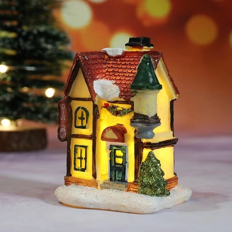 Christmas New Christmas Decorations Resin Small House Micro Landscape Resin House Small Ornaments Christmas Gifts