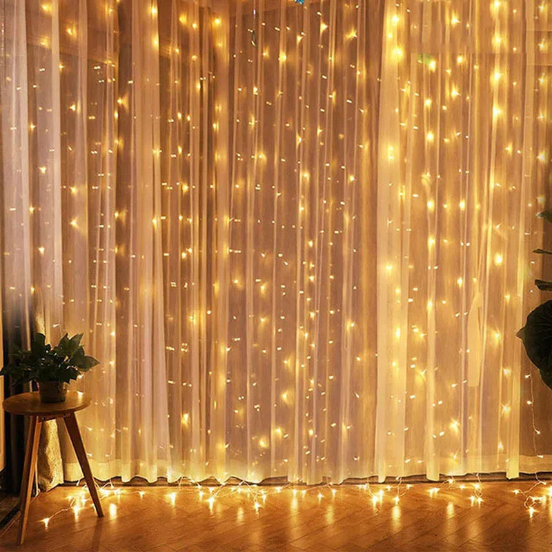 Christmas Lights Curtain Garland Merry Christmas Decorations for Home Christmas Ornaments Xmas Gifts Navidad 2024 New Year Decor