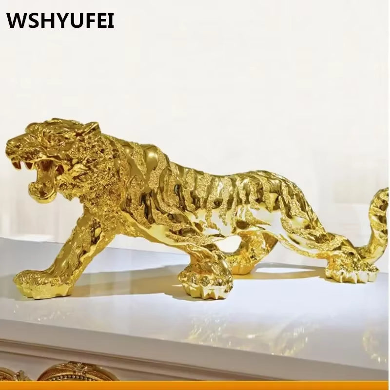 Resin Tiger Chinese Zodiac Tiger Home Decorations Natural Resin Making Birthday Gifts and Christmas Gifts Wedding Decoration