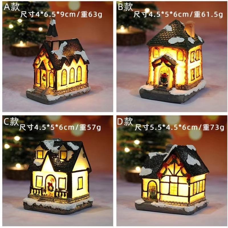 Christmas New Christmas Decorations Resin Small House Micro Landscape Resin House Small Ornaments Christmas Gifts