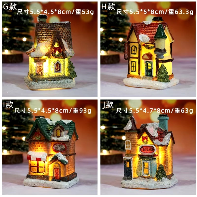 Christmas New Christmas Decorations Resin Small House Micro Landscape Resin House Small Ornaments Christmas Gifts