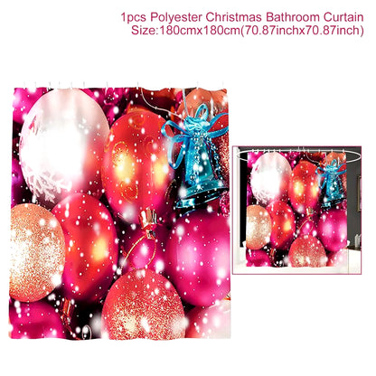 Christmas Ornaments Santa Claus Christmas Decor Bathroom Curtain Merry Christmas Decor for Home Christmas Gifts New Year 2019