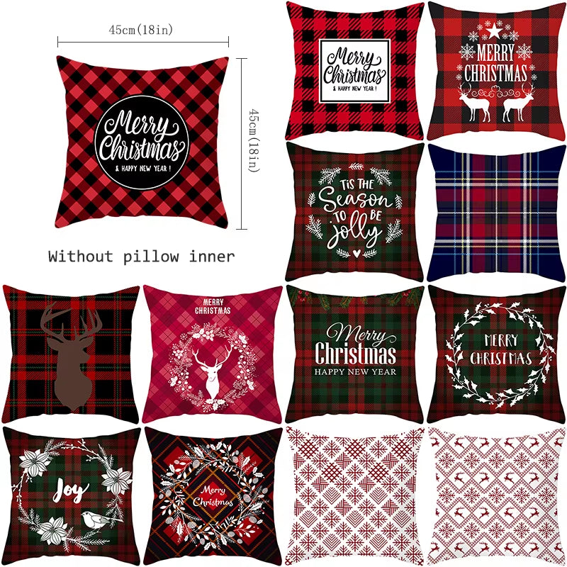 Christmas Cushion Covers Merry Christmas Decorations for Home Noel Christmas Gifts Navidad 2020 Xmas Cristmas Decornew Year 2021