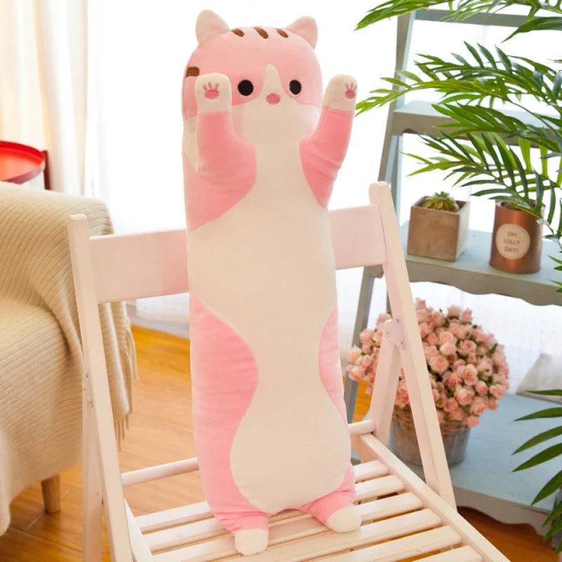 Soft/Cute /Plush /Long Cat/Pillow/Cotton Doll Toy Lunch Sleeping Pillow Christmas Gifts Birthday Gifts Girls Gifts for Girls